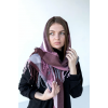Велика бузкова кашемірова хустка косинка в клітину CASHMERE